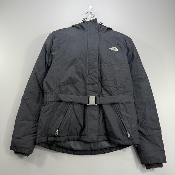 The North Face Jackets & Blazers - The North Face HyVent Jacket Womens Small Black Belted Faux Fur Hooded Parka